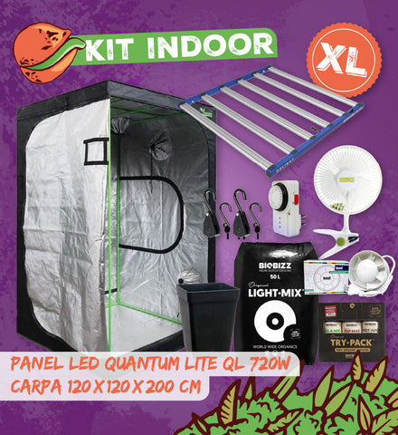 Kit Cultivo 120x120x200cm + Panel Led New Quantum Lite 720 w