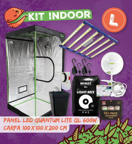 Kit Cultivo 100x100x200cm + Panel Led New Quantum Lite 600 w