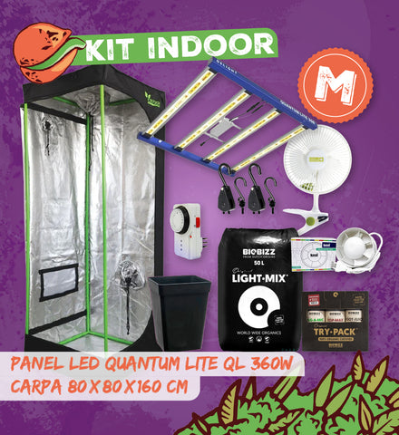 Kit Cultivo 80x80x160cm + Panel Led New Quantum QL 360 w