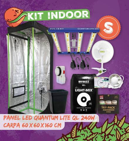Kit Cultivo 60x60x160cm + Panel Led New Quantum Lite QL 240 w