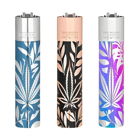 Encendedor Clipper Metalico Jungle Leafs