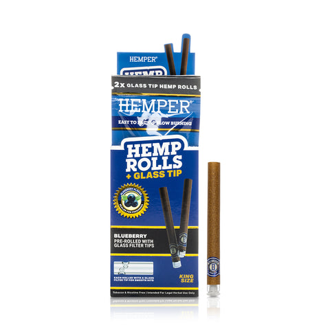 King Size Rolls Pre Enrolados con Boquilla de Vidrio Sabor Arandano