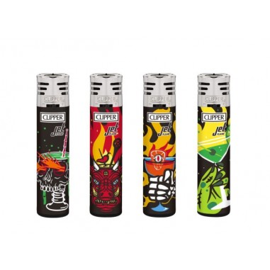 Encendedor Clipper Jet Flame Skull Drinks