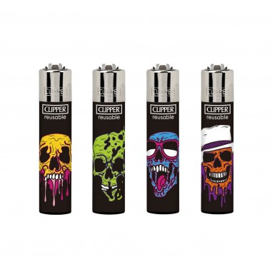 Encendedor Clipper Molten Skulls