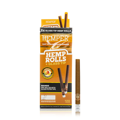 King Size Rolls Pre Enrolados con Boquilla de Vidrio Sabor Mango