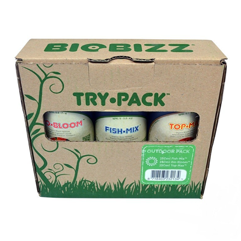 Try Pack Bio Bizz Outdoor 250cc (Crecimiento/Floración/Engorde)